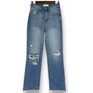 Vervet 90s Dad Jean | Size 24 | Super High Rise | Distressed‎ Denim Straight Leg thumbnail 2