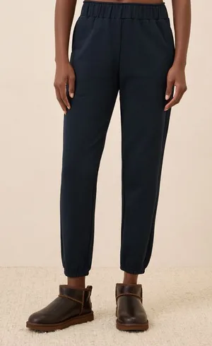 NEW Pact Brushed Fleece sweatpants joggers blue organic cotton minimalist Size S thumbnail 1
