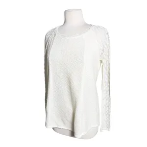ANTHROPOLOGIE ONE SEPTEMBER Women’s Boho Ivory Sweater Knit Lave Top thumbnail 5