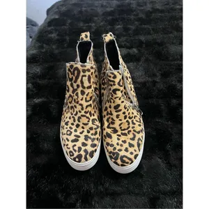 Steve Madden Ferry Leopard Print Platform Sneaker Shoes calf hair 10 M thumbnail 2