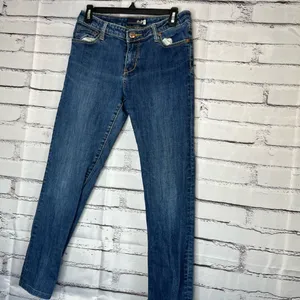 Seven7 Blue Straight Leg Jeans Classic Style Light Distressed SZ 4 Y2K Mid Rise thumbnail 7