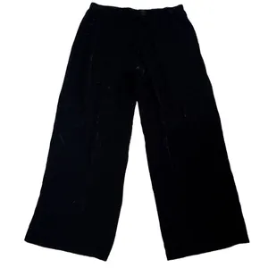 VTG Carole Little Black Crushed Velvet Wide Leg Pants Silk Blend 2X Made in USA thumbnail 2