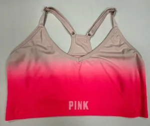 PINK Victoria's Secret Ombre Beige to Hot Pink Seamless Racerback Sports Bra thumbnail 1