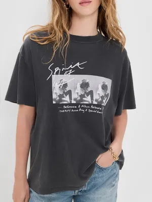 Anine Bing Ashton Spirit Of Concert Tee in Washed Black NWOT thumbnail 1