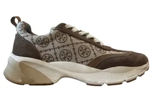 Tory Burch Good Luck T-Monogram Trainer Brown Suede Chunky Sneakers 8.5 thumbnail 1