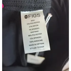 FIGS Livingston Scrub Pants XS Petite Black Embroidered Hearts NWT T21003P thumbnail 5