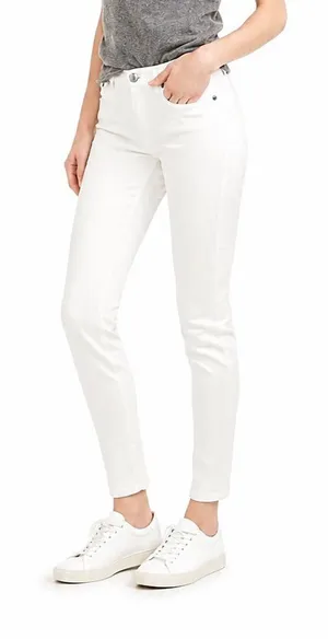 J. Crew 8" Toothpick Denim Ankle Jean in White Wash Size 27 thumbnail 1