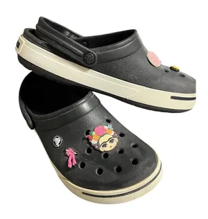 Women’s Black & White Classic Crocs thumbnail 1