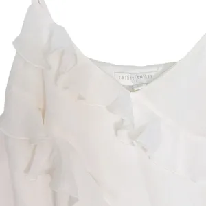 Thirty Thirty‎ Cream Ruffle Cami Top Adjustable Straps Size Large EUC thumbnail 4