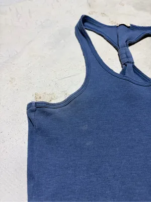 Hollister y2k Women's Racerback Tank Top - Blue medium thumbnail 2