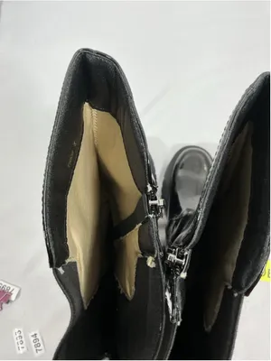 Womans New Teaieui Knee High Platform Moto Boots Size 8 Black thumbnail 5
