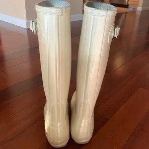 Hunter Tall Rain Boots Pearl White Size 5 thumbnail 8