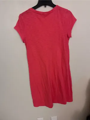 Gap Short-Sleeve Pocket T-Shirt Dress in hot pink size small thumbnail 3