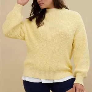 NWT Aerie Hits the Spot Mockneck Sweater Size Large NEW YELLOW thumbnail 1