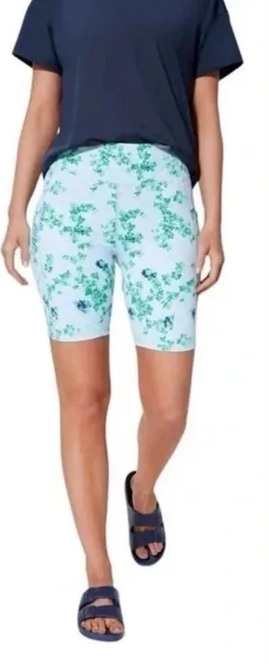 NWT Tuckernuck Light Blue Trellis Compression Biker Shorts 7.5” Women’s Small thumbnail 1