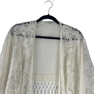 Miss Me Y2k‎ Women's Small White Cottage Western Kimono Coastal Cowgirl Top thumbnail 2
