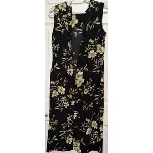 R&K Originals‎ Petite Women's Black Beige/Tan Sleeveless Dress Back Zip Size 8P thumbnail 3
