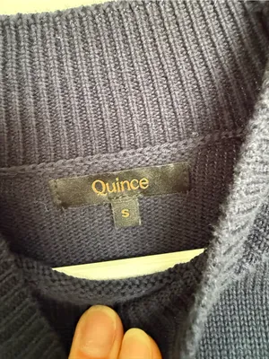 Quince Organic Cotton Navy Mock Neck Sweater‎ Size Small thumbnail 3