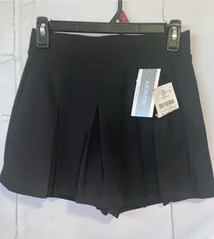Women's Black Pleated Skort Shorts thumbnail 1
