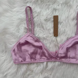 Skims Woven Shine Sleep Bralette Pink Rose Size Large thumbnail 3