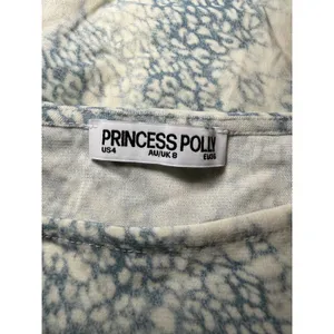 Princess Polly Blue Cream Animal Print Mesh Long Sleeve Size 4 Boho Indie Y2K thumbnail 7