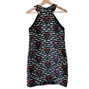 Hutch Dress Women Small Black White novelty print Sunglasses Shift halter Dress thumbnail 3