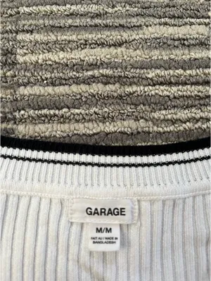 Garage White Long Sleeve Cropped Shirt thumbnail 2