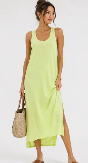 Lululemon All Yours Tank Maxi Dress Crispin neon green size 2 thumbnail 1