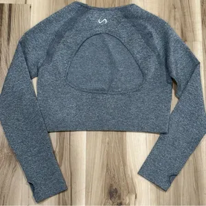 TLF React Seamless Long Sleeve Athletic Shirt Charcoal Heather Women’s XL thumbnail 4
