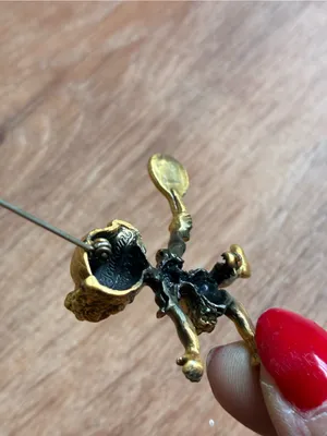 Tortolani Vintage Gold Tennis Brooch Pin thumbnail 13