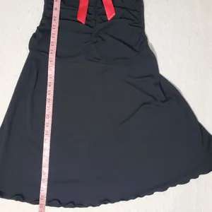 Moda International BK Strapless Red Bow Ruched Front Ruffled Hem Dress Size‎ 8 thumbnail 7
