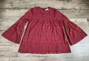 Womens‎ Coco + Jaimeson Bell Sleeve Lace Blouse Size M thumbnail 1