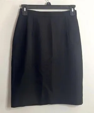 💕Karl Lagerfeld Black 100% Wool Black Pencil Skirt Minimal Business Career work thumbnail 1