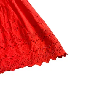 Madewell A-Line Dress Eyelet Cutout Trim 3/4 Sleeves Cotton Size 10 Women's thumbnail 4