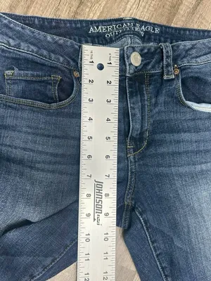 American Eagle Jeans Women 10 Skinny Kick Low Rise Dark Wash Stretch Denim Y2K thumbnail 8