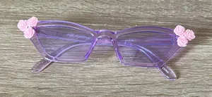 Purple Sunglasses with Pink Rose Accents thumbnail 1