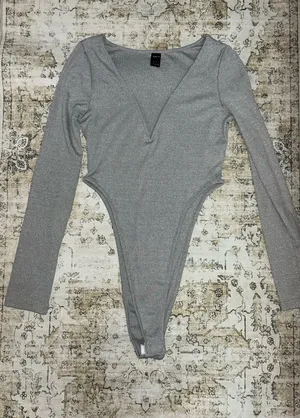 Deep V high cut bodysuit thumbnail 1
