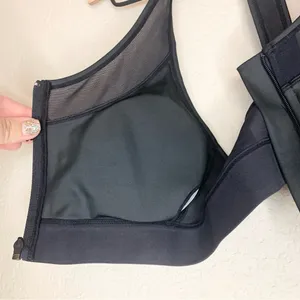Brooks Fast Forward Zip Up Black Mesh Racerback Sports Bra Size L thumbnail 10