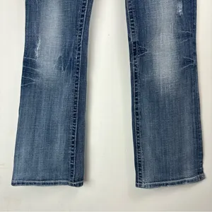 Miss Me Irene Bootcut Jeans Sz 31 Womens Distressed Faded Stitch Denim thumbnail 8