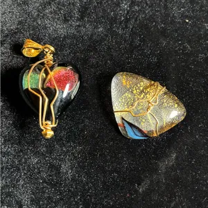 Multicolor Glass Pendant Set and 1 glass ring size 8 thumbnail 6