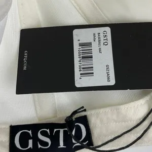 GSTQ NWT White Embroidered Logo Adjustable Strap Baseball Hat Cap One Size thumbnail 4