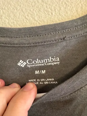 Columbia Gray Long Sleeve Mountain Logo Tee with Gold Accent thumbnail 3