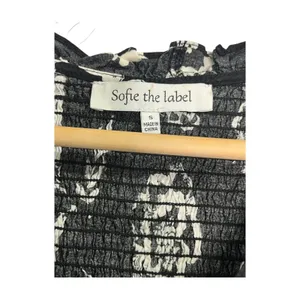 Sofie The Label Dress Womens Small Black Midi Floral Half Sleeve Smocked Boho thumbnail 3