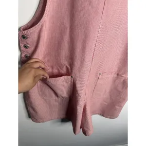 Marsh Landing Red White Pinstripe Overall Shortalls Romper w/ Pockets‎ Large thumbnail 8