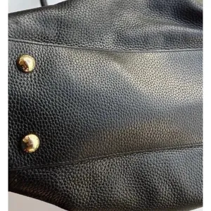 Vintage Michael Kors Carine Pebbled Leather Satchel Black Tote Shoulder Bag thumbnail 8