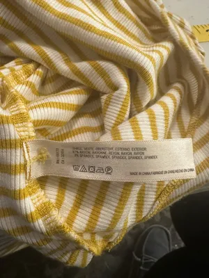 Anthropology Pure + Good Gold Stripe T-shirt Dress Buttons Small thumbnail 5