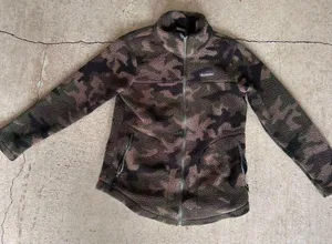 Unisex camo army print Columbia zip up sweater size medium thumbnail 1