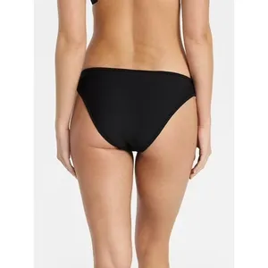 No Boundaries Womens Bikini Bottoms Size L Black Wavy Pucker Texture Cheeky Swim thumbnail 5