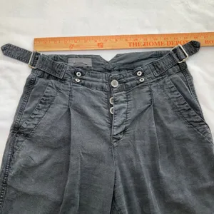 Anthropologie Slouched Trousers Gray Button Fly Pants Womens Size 26 Wide Leg thumbnail 5