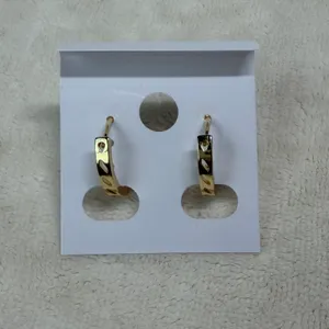 Florentine Huggie Hoop Earrings Gold thumbnail 2